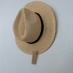 Petasus Stylish Tan Woven Hat with Black Band 57cm